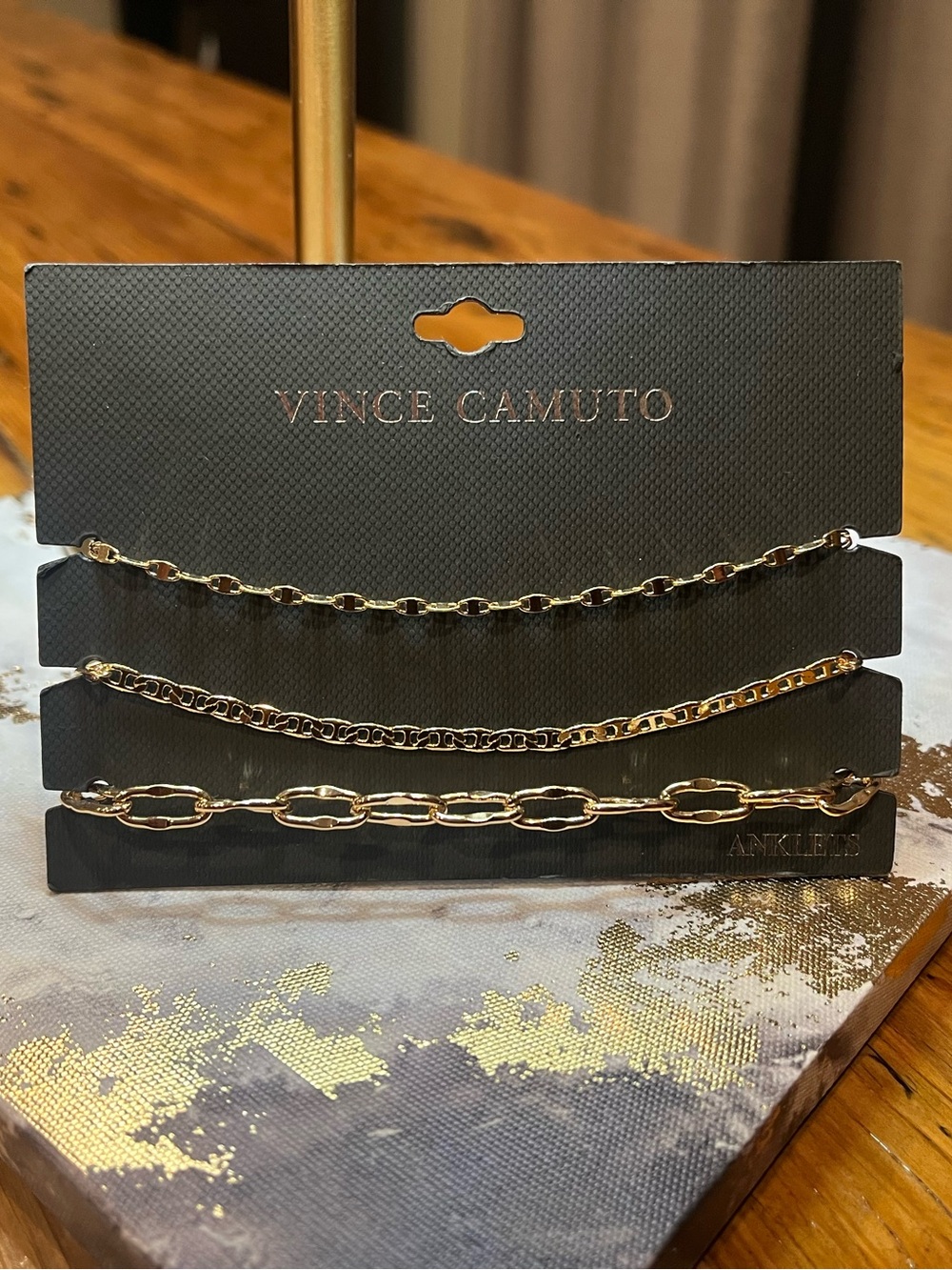 Vince Camuto Gold-Tone Triple Anklet Set